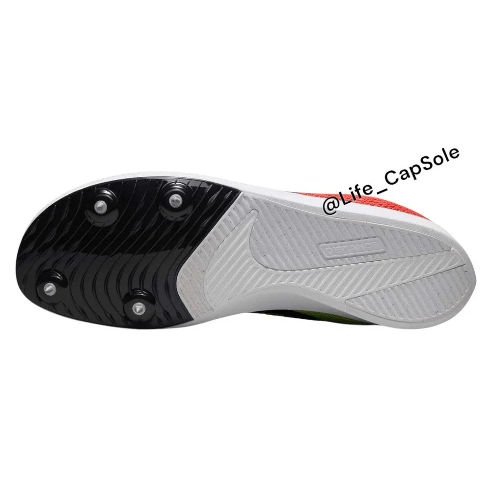 Size 12 Nike Zoom Rival Distance DC8725-601 Red‎ Volt Running Spikes Shoes Men's